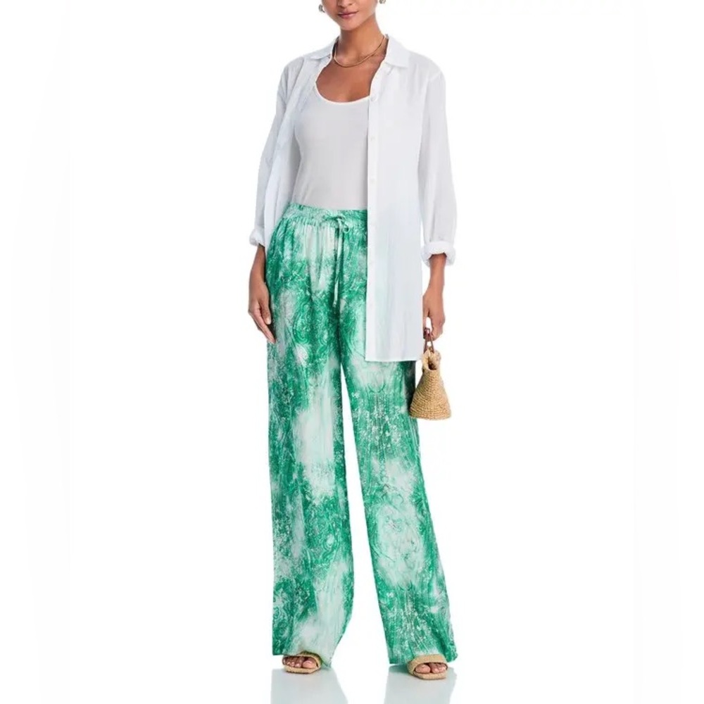 Kobi Halperin Karina silk satin effect Green pants sz.L